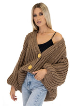 Load image into Gallery viewer, Merino Button-Up Cardigan MUMSHANDMADE (Mocha)
