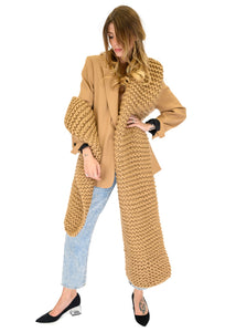 Straight Ribbed Scarf MUMSHANDMADE (Camel 1.80m)