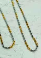 Load image into Gallery viewer, &quot;Cord Rope Chain&quot; Δίχρωμη αλυσίδα λαιμού 65cm (4mm &amp; 6mm)
