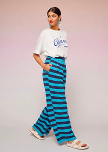LYDIA KNITTED TROUSERS TURQUOISE KARAVAN