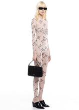 Load image into Gallery viewer, PRINTED MESH JUMPSUIT “JAIL” (Nude) MILKWHITE
