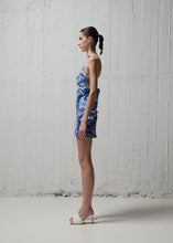 Load image into Gallery viewer, MINI GLOSSY PRINTED DRESS (Ocean Blue) MILKWHITE
