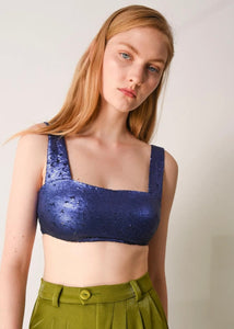 HEX SEQUIN CROP TOP BLUE ARPYES