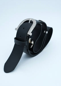 Tiffany black leather belt SALT & PEPPER