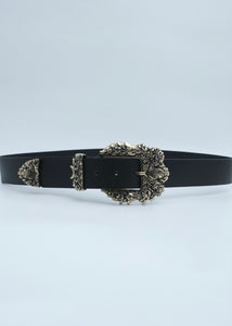 Priscila Black Leather SALT & PEPPER
