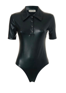 FAUX LEATHER BODYSUIT MILKWHITE (Black)