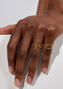 Stevie chain & chain δαχτυλίδι χρυσό PRIGIPO