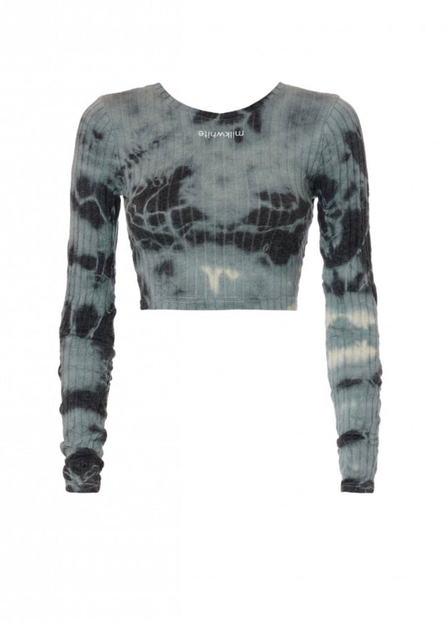 KNIT LONG SLEEVE TOP (Grey) MILKWHITE