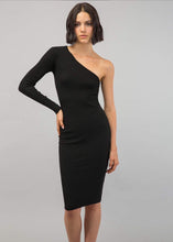 Φόρτωση εικόνας στο εργαλείο προβολής Συλλογής, Φόρεμα Πλεκτό με Ένα Μανίκι one size Tailor Made (Black)
