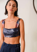 Load image into Gallery viewer, HEX SEQUIN CROP TOP  MULTI COLOR ARPYES
