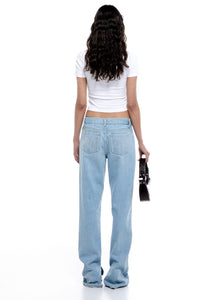 MW JEANS WITH LOGO MILKWHITE