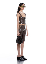 Load image into Gallery viewer, FAUX LEATHER CORSET TOP (Brown) MILKWHITE
