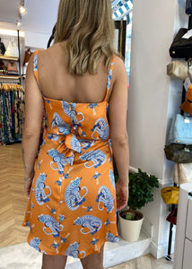 SHORT PRINTED DRESS (Tiger Orange) MILKWHITE