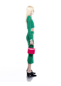 KNIT CROPPED TOP (Green) MILKWHITE